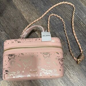ALDO Pink and Gold Butterfly Crossbody Bag